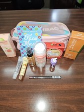 Skincare Beauty Lot with Cosmetic Bag Face Mask Serum Rose Powder Lip Gloss