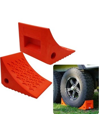 SECURITYMAN Heavy Duty Wheel Chocks (2 Pack) - Durable, Non-Slip, Solid Rubber W