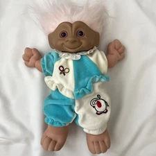 Ace Novelty Soft Body Jewel 1991 White Hair Doll Toy Trolls Treasure Trolls 12”