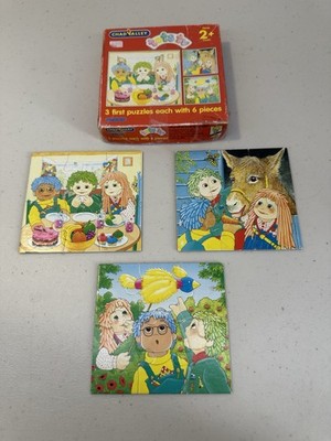Vintage Chad Valley Tots TV 3 in einer Box je 6 Stück Puzzle vollständig