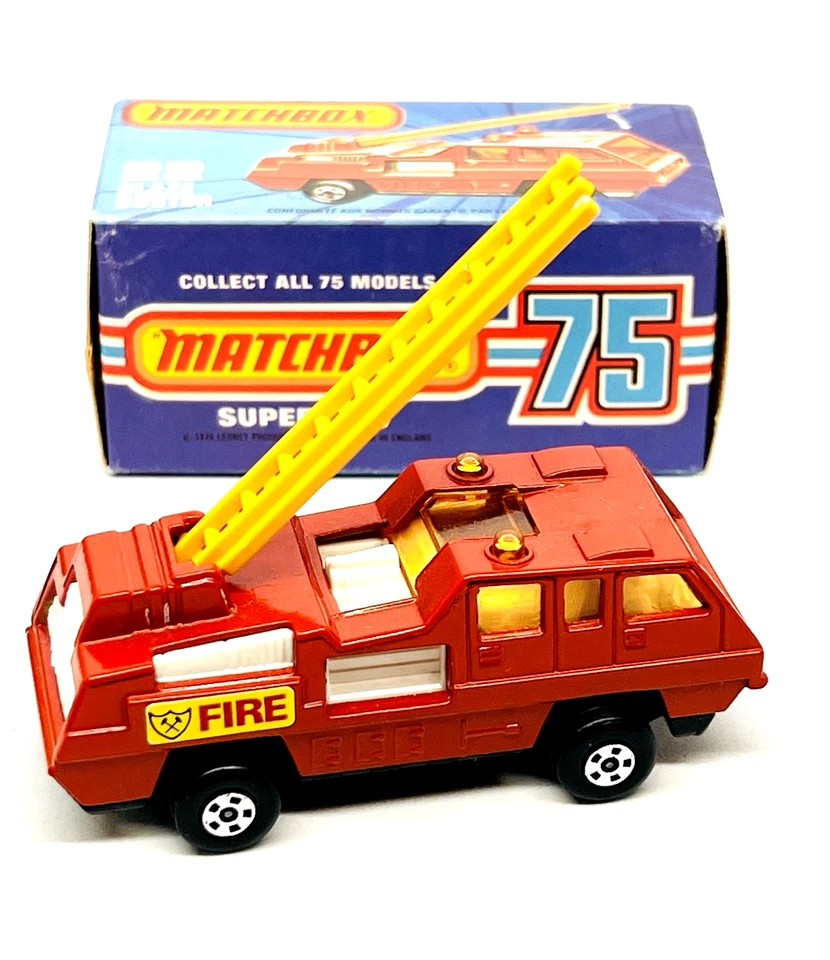Matchbox Lesney Superfast 22 Blaze Buster rare orange-red, orange ladder, mib! - Image 2 of 3