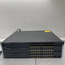 Lot Of 3 Cisco Catalyst 2960X WS-C2960X-24PD-L 24 Port Gigabit Network Switch