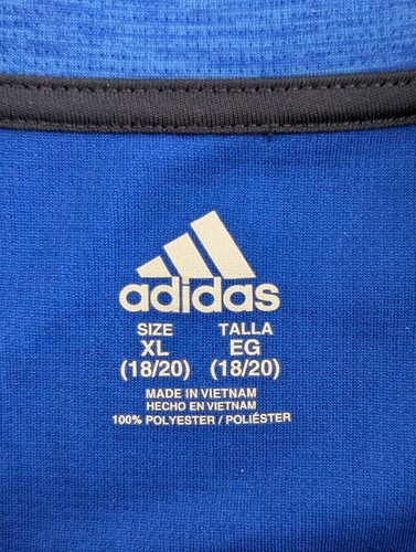 Men's Adidas Size: XL Blue w/ Black Shoulder Stripes Golf Shirt - Picture 5 of 14