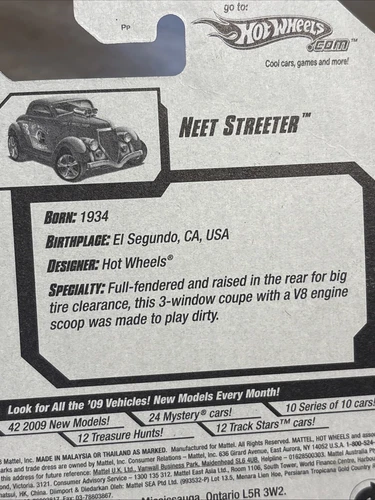 Hot Wheels 2009 Treasure Hunt - Neet Streeter Metalflake Green - 1:64 Diecast - Picture 14 of 20