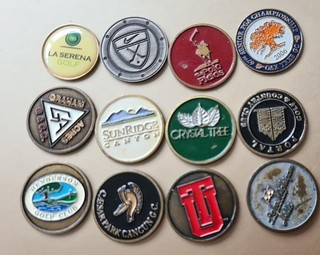STUNNING 12 x 1" CLUB BALL MARKERS HIGH QUALITY EXCELLENT COND RARE MARKERS