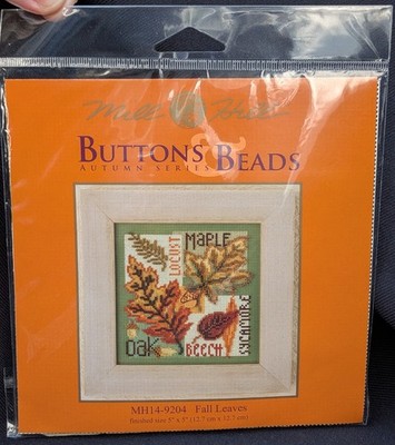 Sealed Mill Hill Buttons & Beads FALL LEAVES Cross Stitch Kit AUTUMN SERIES