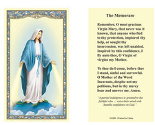 Laminated "The Memorare" Holy Prayer Card Mary Our Lady of Grace Image Catholic