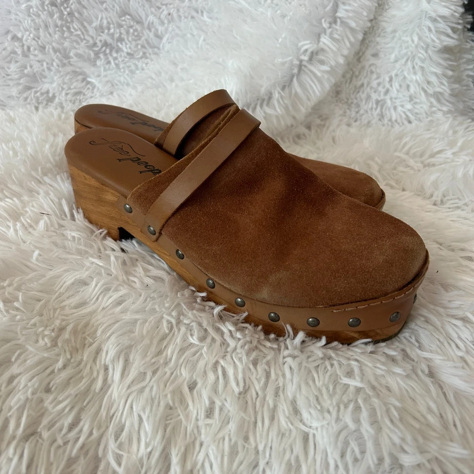 Женские сабо на платформе Free People Calabasas 9,5 коричневые замшевые без шнуровки - Изображение 4 из 4