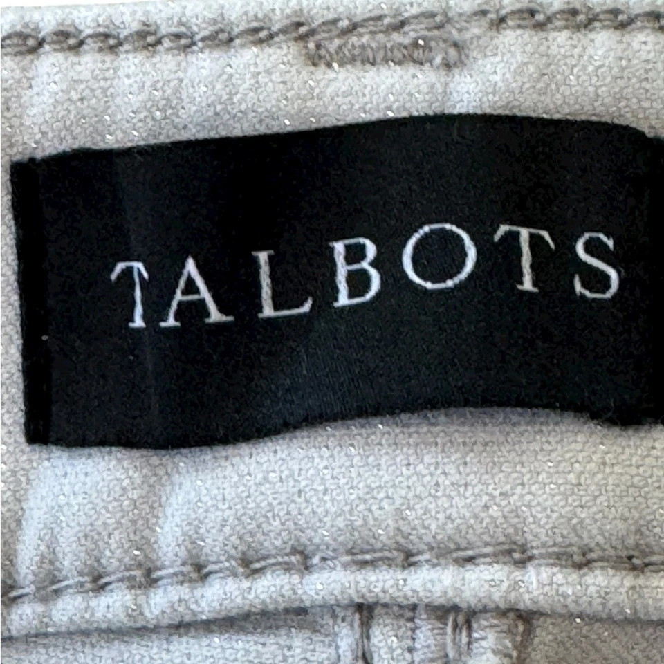 Talbots Silver metallic sparkle corduroy straight leg pants Size 12 - Image 3 of 4