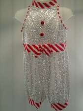 Dance Pre-Owned Costume Jazz XXL Child White ArtStone 26004 Romper Snowman