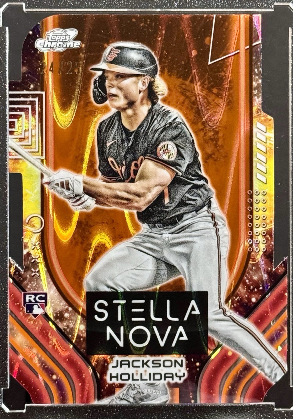 JACKSON HOLLIDAY 2024 Topps Cosmic Chrome Rookie Stella Nova Orange /25 SSP RC