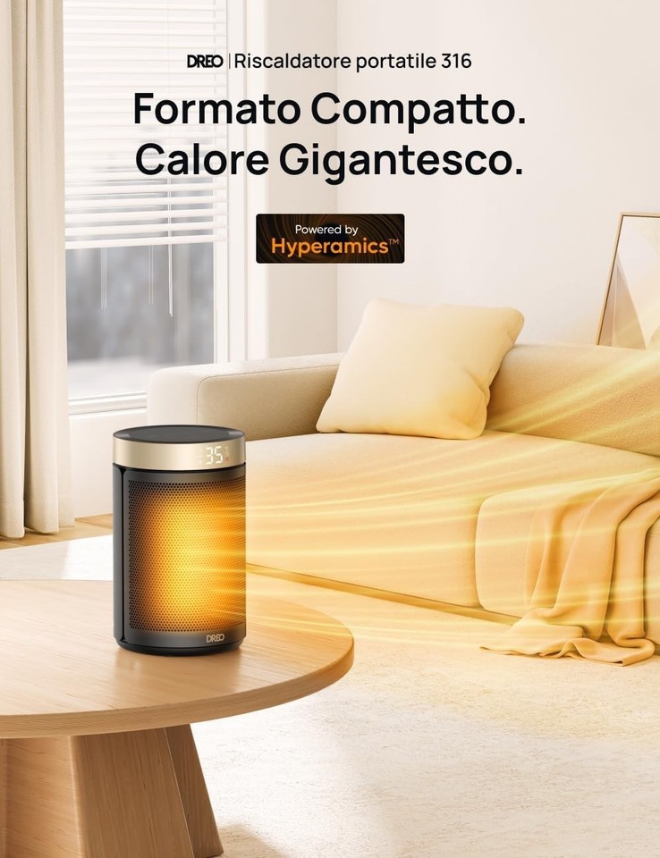Termoventilatore portatile da 500 W: riscaldamento rapido, protezione