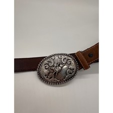 Nocona Belt Co. Western Cowboy Rodeo Buckle Genuine Leather Kids Size 22