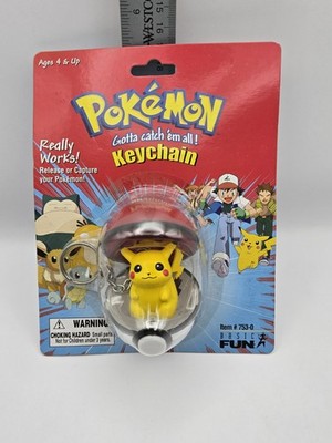 Pokemon Pikachu Keychain Basic Fun 1999 Item#753-0 New Sealed Gotta Catch Em All