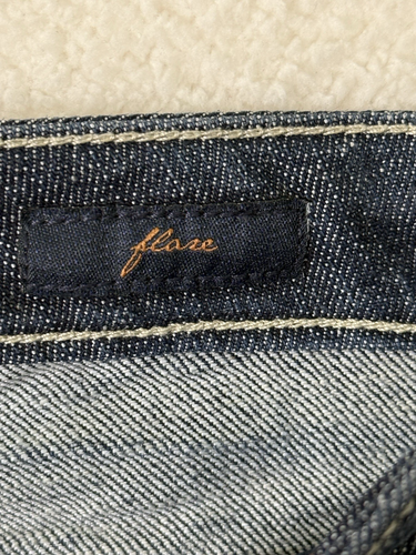 Seven 7 Flare Boot Cut Jeans dunkle Waschung bestickte Tasche Damengröße 12 - Bild 8 von 11