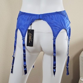 Dita Von Teese Gwendoline Periwinkle Blue Lace and Mesh Garter Belt Suspender