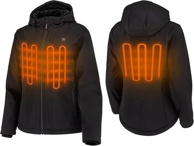 RADIANS Women's Heated Soft Shell Jackets - XS - Black *NEW SEALED* Damaged Box