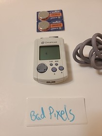 SEGA Dreamcast Controller with Heavy Yellowing Bad Pixel VMU New Batteries 