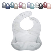 Silicone Baby Bibs for Girls and Boys - Waterproof Bib Set for Babies and Tod...