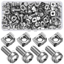 110 Pcs/55 Set Rack Mount Screws and Cage Nuts for Server M6 x 20 mm, silver