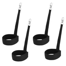 lasuroa 4pcs Nylon Ski Glove Leashes with Metal Button Safety Medium, black