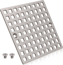 3-7/8" Brushed Nickel Shower Drain Cover - Square Floor Drain Cover Replacement