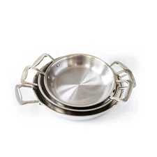 New 360 Cookware 3 Piece Fry Pan Set With Short Handles