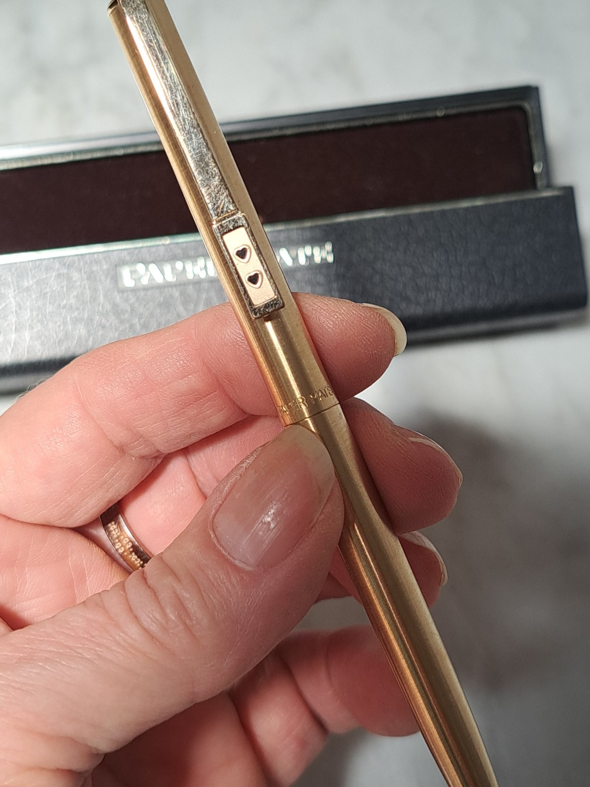 Penna sfera PaperMate Chrome/Gold Executive anni 80-SCATOLA 