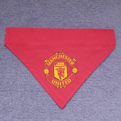 HANDMADE MEDIUM Homemade Manchester United Man U Themed Dog Bandanas