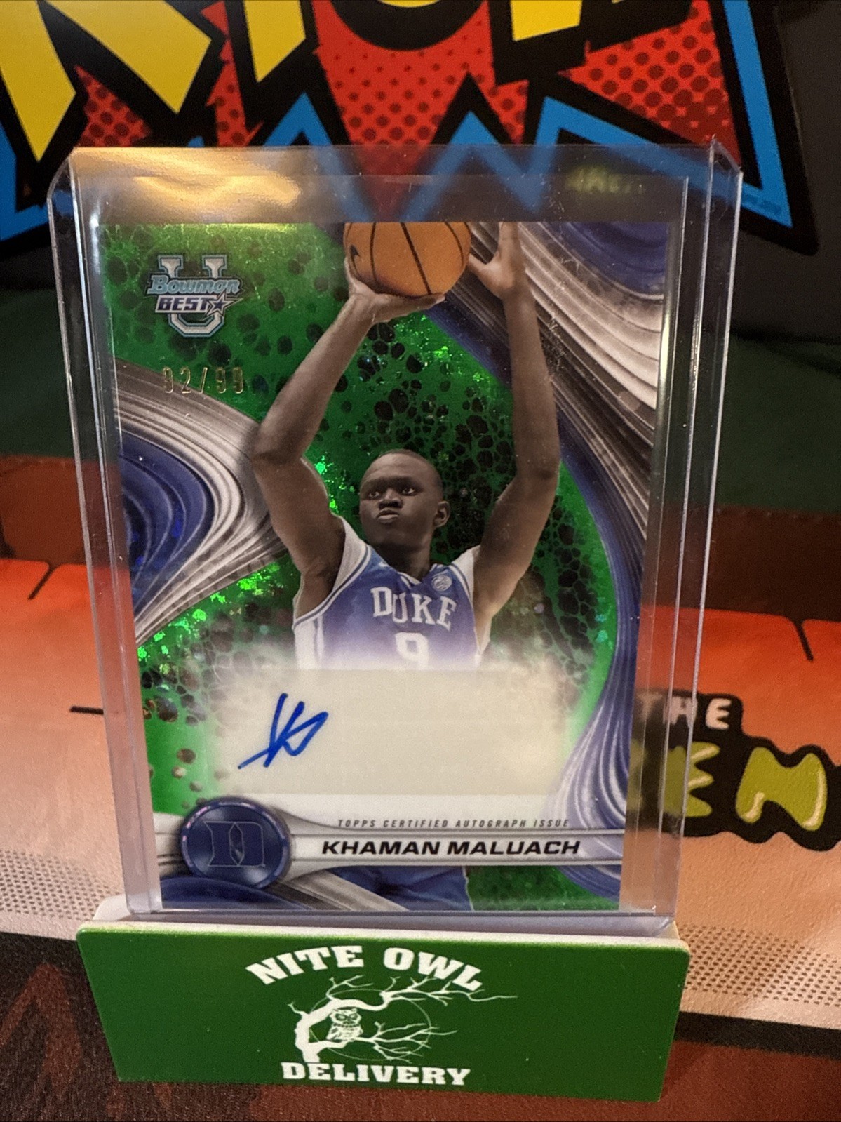 2024-25 Bowman Best University Khaman Maluach Best Auto Green Mini-Diamond /99