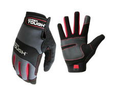 Hyper Tough Work Gloves Men s Large High Dexterity Mesh Leather Palm - MEDIUM