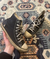 Converse Chuck Taylor All Star High Men's 8.5 Shoes Black Vintage Made In USA