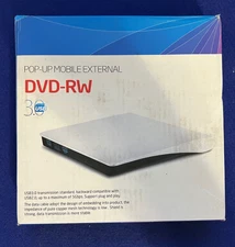 Pop-Up Mobile External DVD-RW Drive USB 2.0/3.0 Windows, Linux, Mac OS