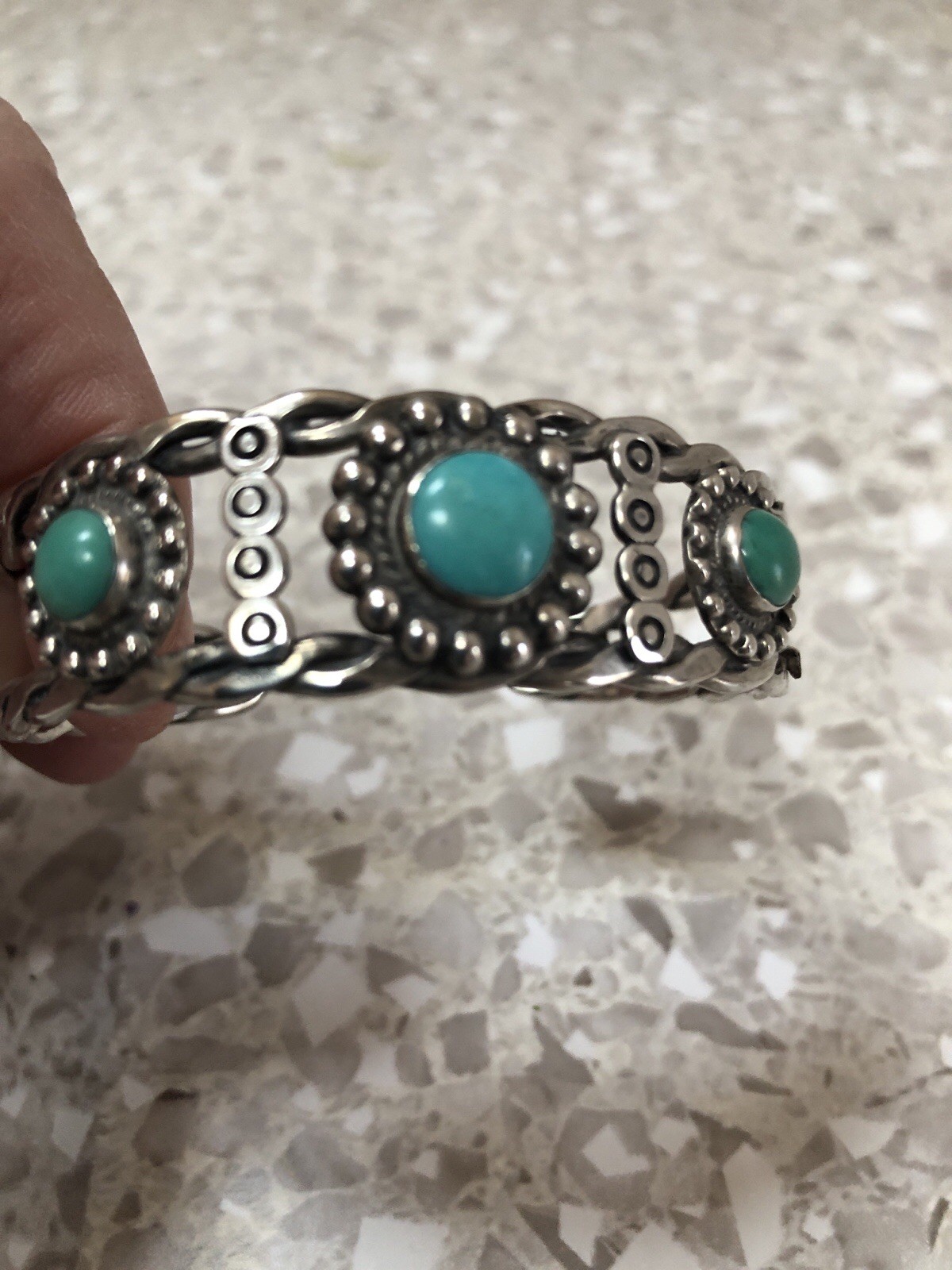 Beautiful Authentic Silver Turquoise Bracelet - image 6