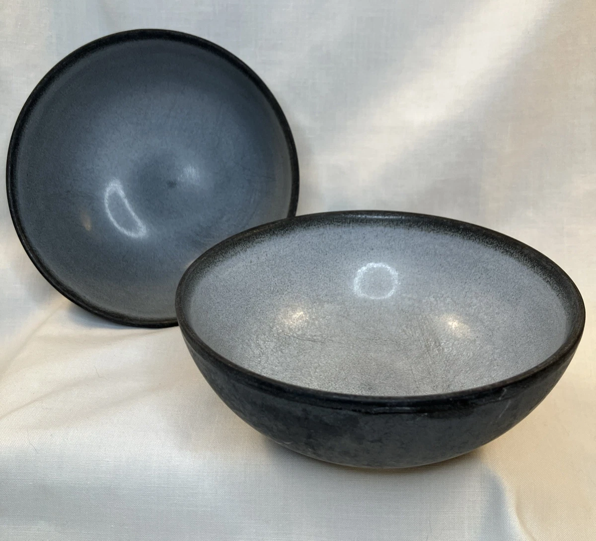Japanese Porcelain Rice Soup Bowl – 5.25 Inch Grey Ume Cherry Blossom, Made In Japan