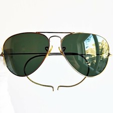 RAY BAN Aviator 58mm Sunglasses Gold B L Vintage 58 Cable Arms