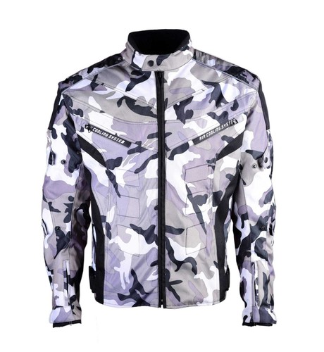 Motorradjacke Bikerjacke Herren Textil Wasserdicht Pielini Camouflage Protektore