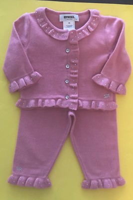 DESIGNER SONIA RYKIEL BEBE  12  MONTH BABY GIRL CASHMERE/WOOL KNIT 2 PIECE NEW