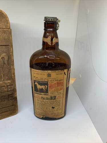 VINTAGE White Horse Scotch Whisky Flasche **LEER** mit SELTENEM ORIGINALKARTON - Bild 8 von 22