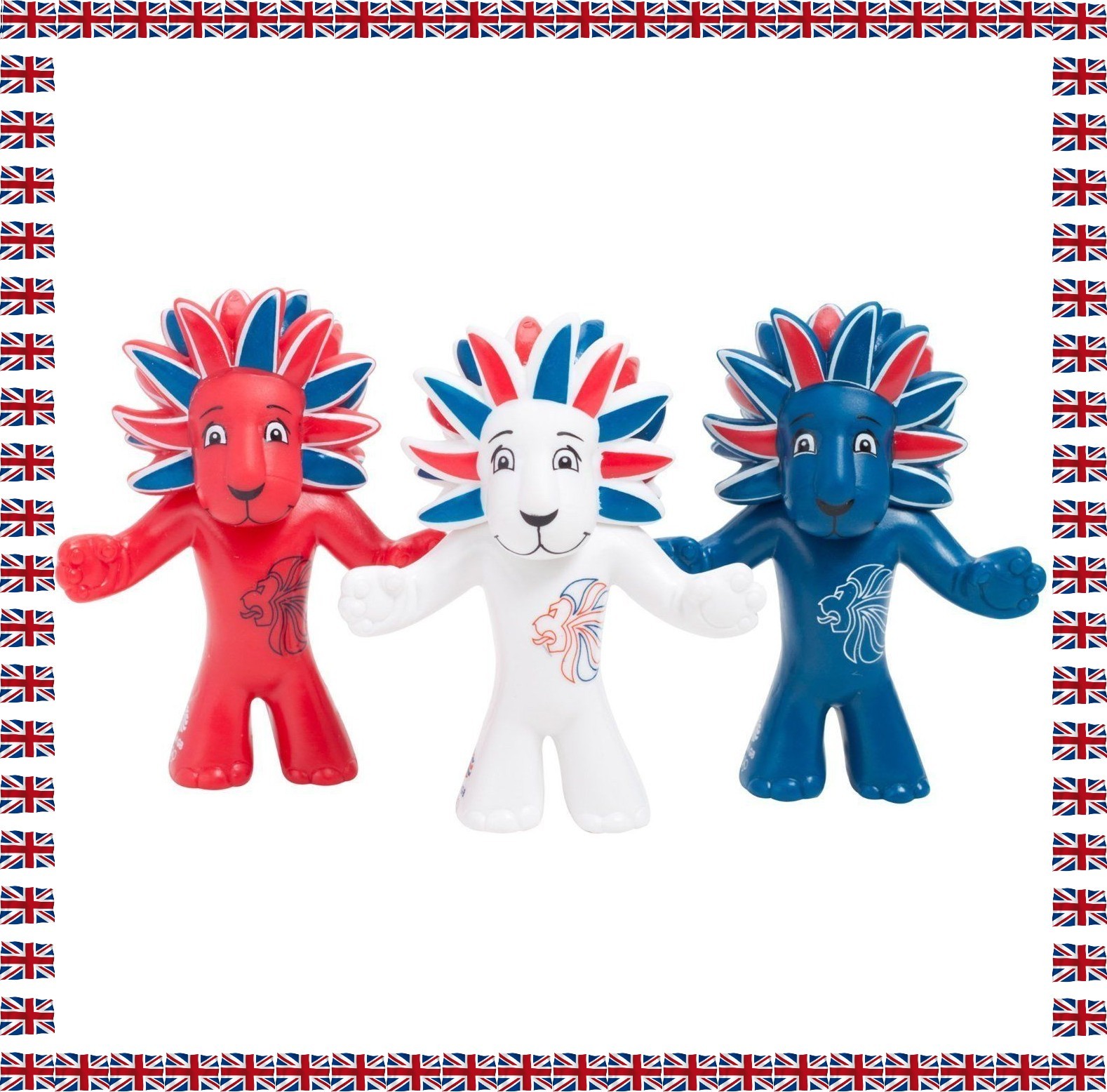 Set de 3 Figurines Pride The Lion Mascotte Jeux Olympiques de Londres