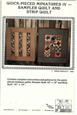 Quick Pieced Miniatures IV Sampler Quilt and Strip Quilt Pattern New 1986