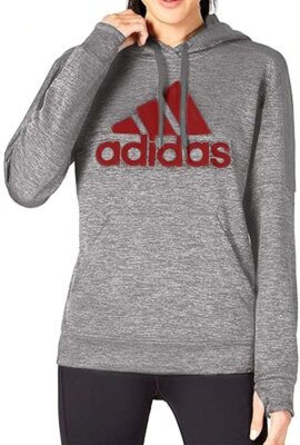 adidas Women's Originals Shine Logo Hoodie Light Grey dx5115