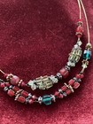 Green Red Beaded Necklace Adjustable — photo 7