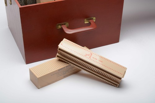 16x12x10" slide tray storage box w/leatherette wrap (Brown) w/16 Ansco 40 trays - 第 3/6 張圖片