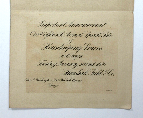 Marshall Field's Department Store Chicago Sale of the Century Advertisement 1900 - Picture 4 of 8