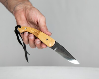Citadel Handmade Trident Folder Knife Bamboo Scales 8