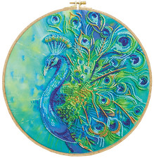Bird Royal peacock Bead Embroidery Kit   DIY Beaded Home Decor Wall Art