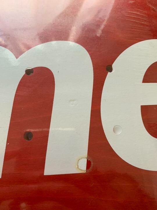 08aw supreme stained logo deck skateboard red new unused