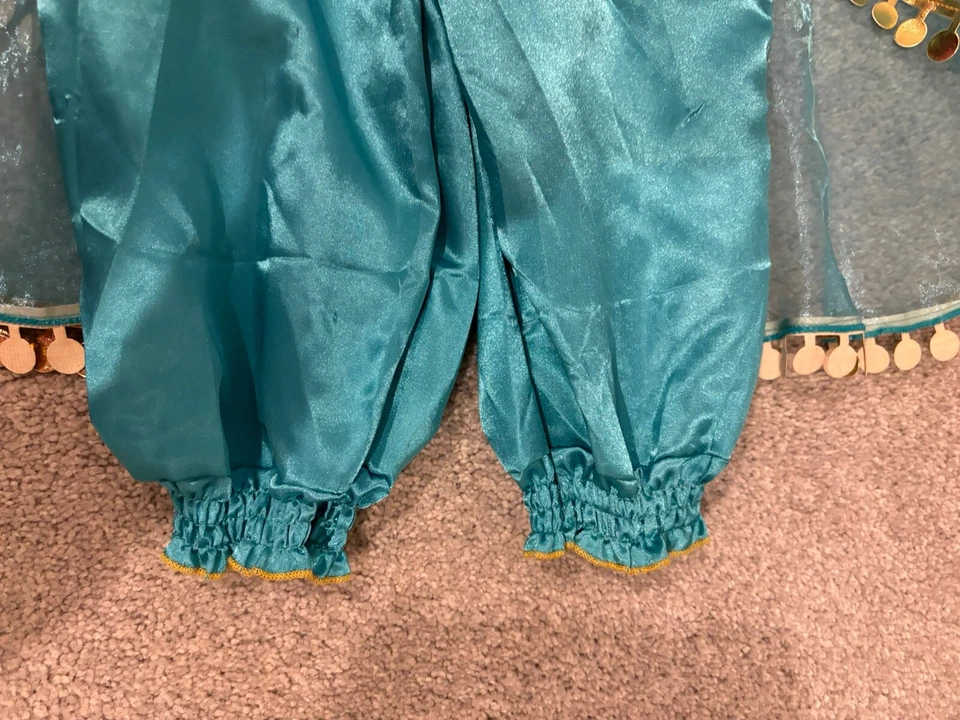 Girls Princess Jasmine Costume Halloween Party Dress Up for girl With Crown Wand - Image 4 of 4