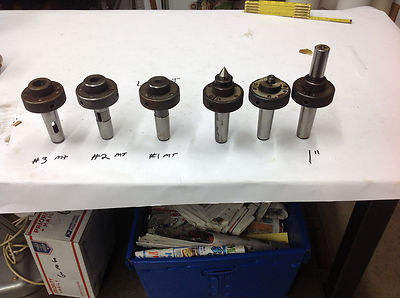 6 Unknown Brand Tool Holders w/Threaded Collar, 4MT Shanks.  LOOK ALL PHOTOS
